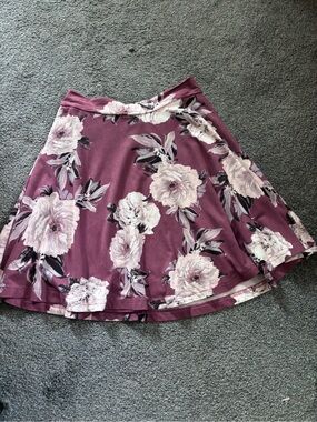 Floral Skirt in Plum Pink